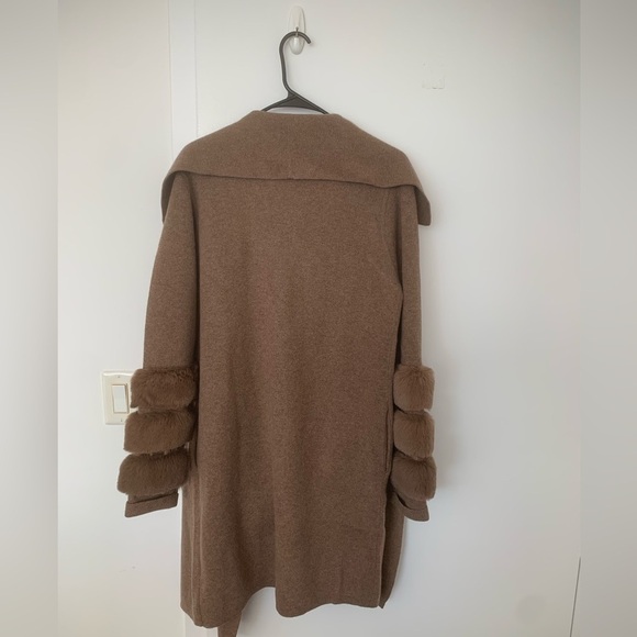 The Cashmere Project faux fur trim 98% cashmere coat NWT - Picture 5 of 8